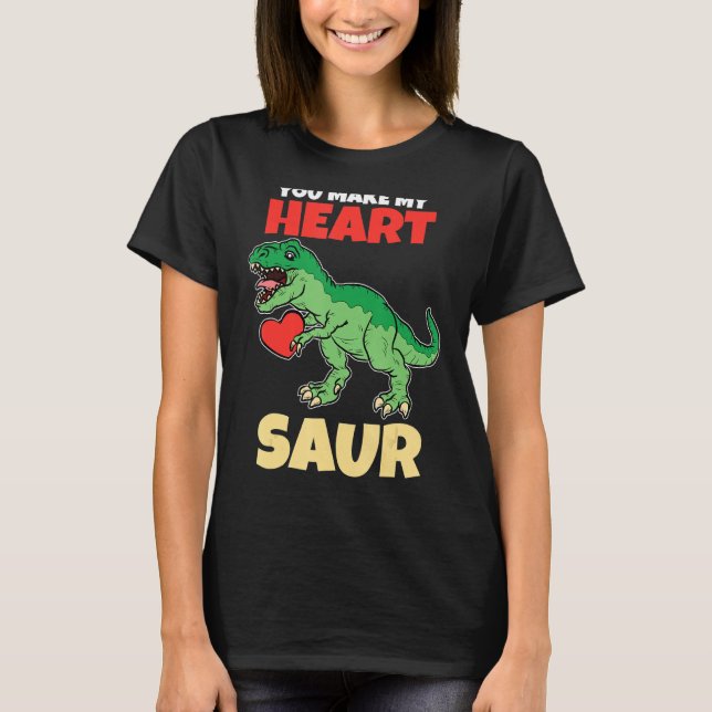 T-shirt Vous Faites Mon Coeur Sauver Valentines Jour Dinos (Devant)