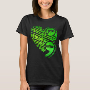 T-shirt Vous Green Heart Point-virgule Sensibilisation à l