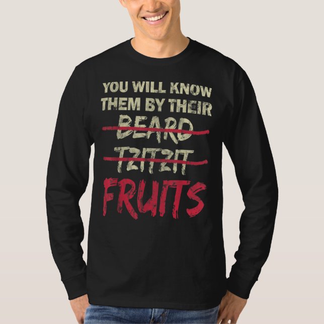 T-shirt Vous les reconnaîtrez à leur barbe Tzitzit Fruits (Devant)