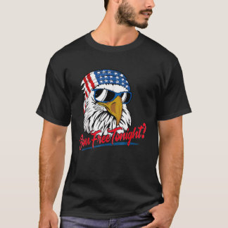 T-shirt Vous Libérez Ce Soir Bald Eagle Drapeau Américain 