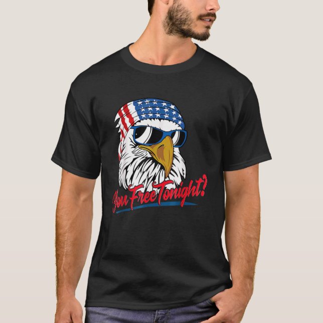 T-shirt Vous Libérez Ce Soir Bald Eagle Drapeau Américain  (Devant)