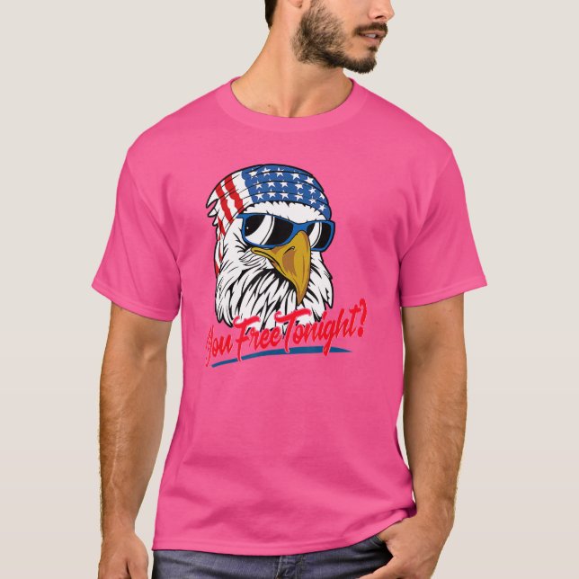 T-shirt Vous Libérez Ce Soir Bald Eagle Drapeau Américain  (Devant)