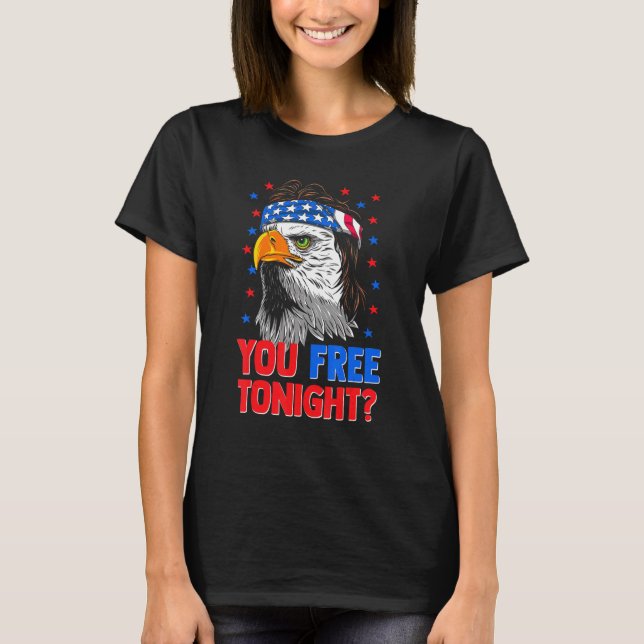T-shirt Vous Libérez Ce Soir Bald Eagle Mullet American Fl (Devant)