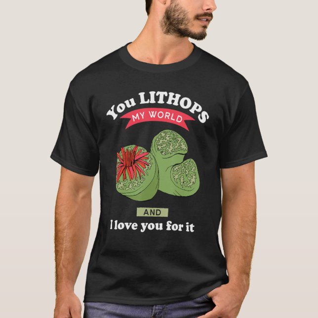 T-shirt Vous Lithops Mon Monde Plante Succulente Lithops (Devant)