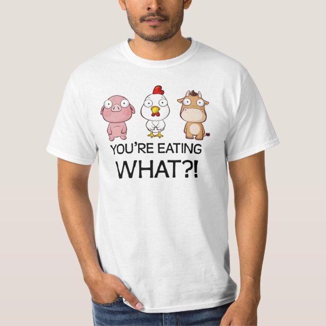 T-shirt Vous mangez ce qui ? ! - Vous mangez ce qui ? ! - (Devant)