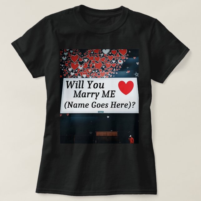 T-shirt Vous marierez-vous (Vous pouvez ajouter le nom !)? (Design devant)
