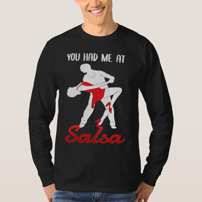 T-shirt Vous m'aviez à danseur de salsa (Devant)