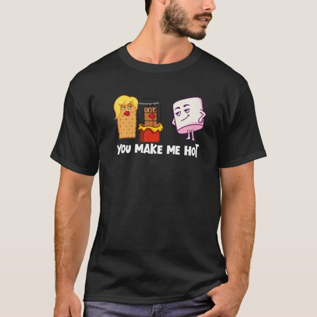 T-shirt Vous Me Faites Chaud S'Mores Marshmallow Camping S (Devant)