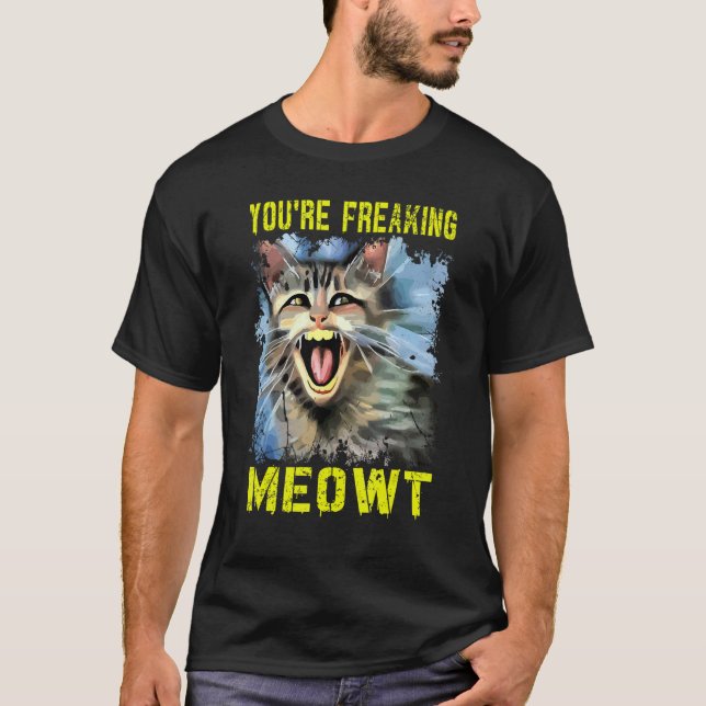 T-shirt Vous me faites complètement flipper Chat folle Pun (Devant)