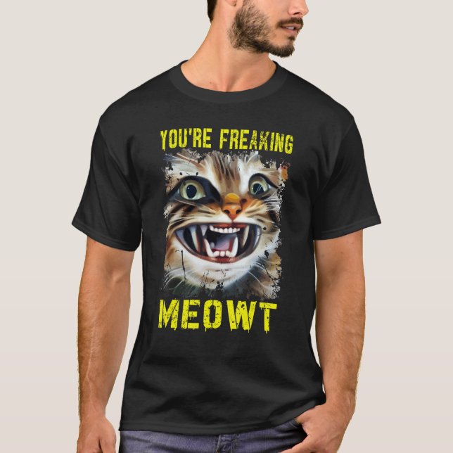 T-shirt Vous me faites complètement flipper, folle de chat (Devant)