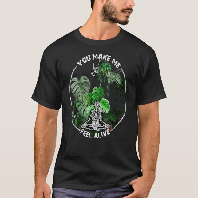 T-shirt Vous Me Faites Sentir Vivants Plantes du crâne d'H (Devant)