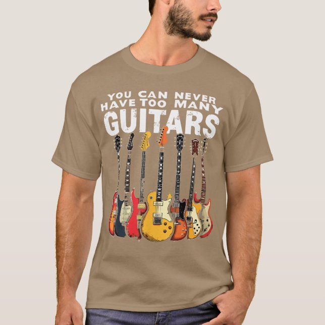 T-shirt Vous ne pouvez jamais avoir trop de guitares Musiq (Devant)