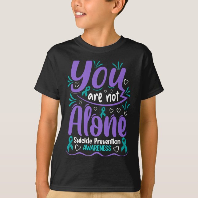 T-shirt Vous n'êtes pas seul Prévention du suicide Sensibi (Devant)