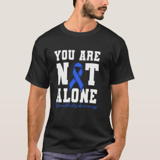 T-shirt Vous n'êtes pas seul Ruban bleu de sensibilisation