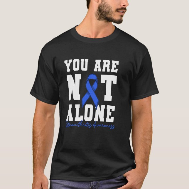 T-shirt Vous n'êtes pas seul Ruban bleu de sensibilisation (Devant)