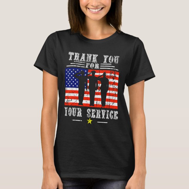 T-shirt Vous Pour Vos Services Patriotique - Anciens Comba (Devant)
