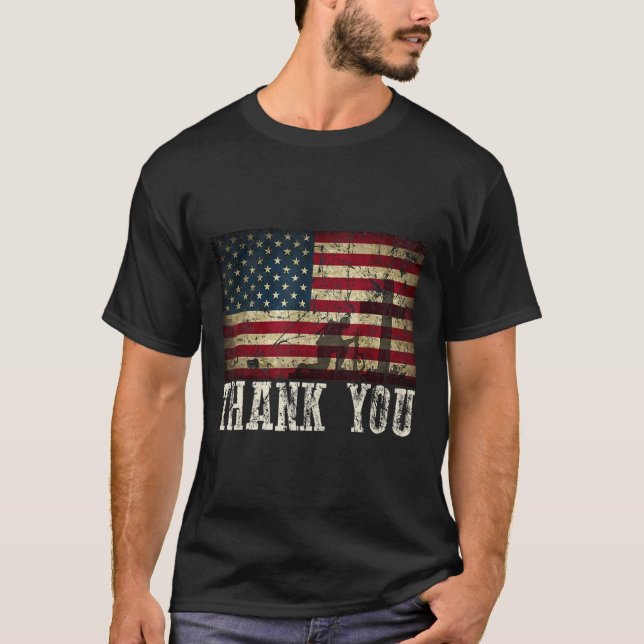 T-shirt Vous Pour Vos Services Patriotique - Anciens Comba (Devant)