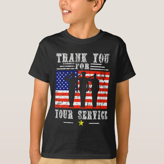 T-shirt Vous Pour Vos Services Patriotique - Anciens Comba (Devant)