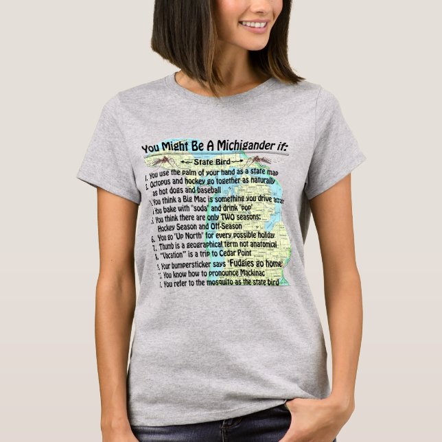 T-shirt Vous Pourriez Être Un Michigander Si : (Devant)