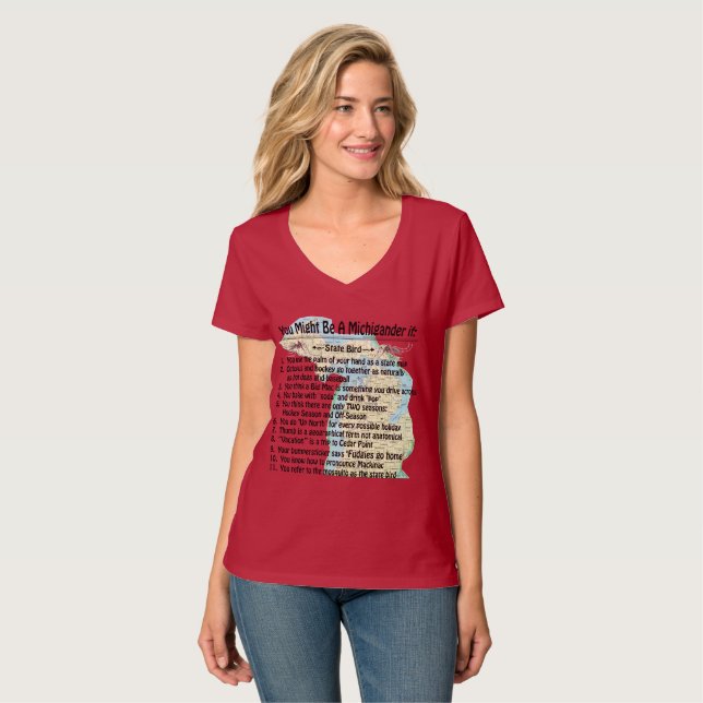 T-shirt Vous Pourriez Être Un Michigander Si : (Devant entier)