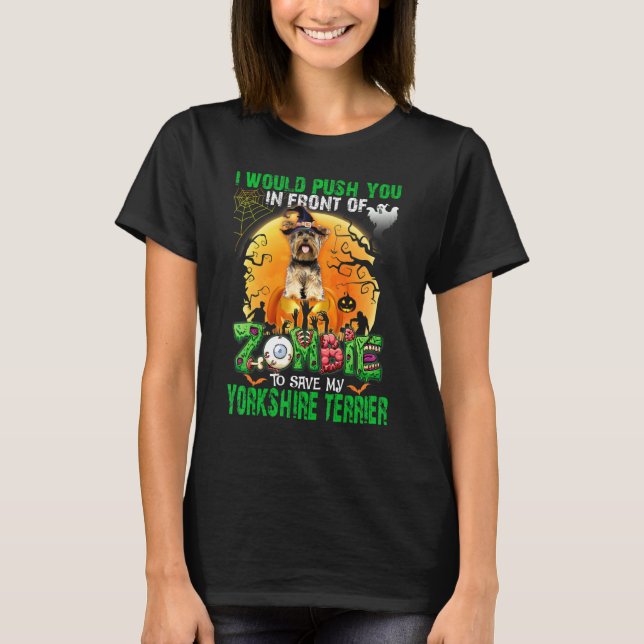 T-shirt Vous Pouvez Devant Zombies Pour Sauver Mon Yorkshi (Devant)