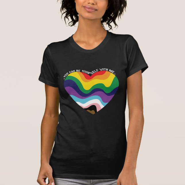 T-shirt Vous pouvez être vous-même avec moi LGBT Transgenr (Devant)