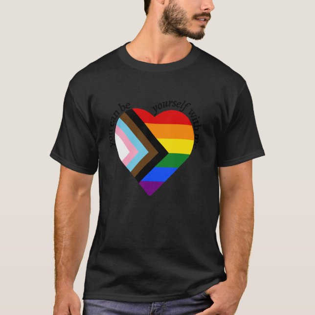 T-shirt Vous pouvez être vous-même avec moi LGBTQ rainbow  (Devant)