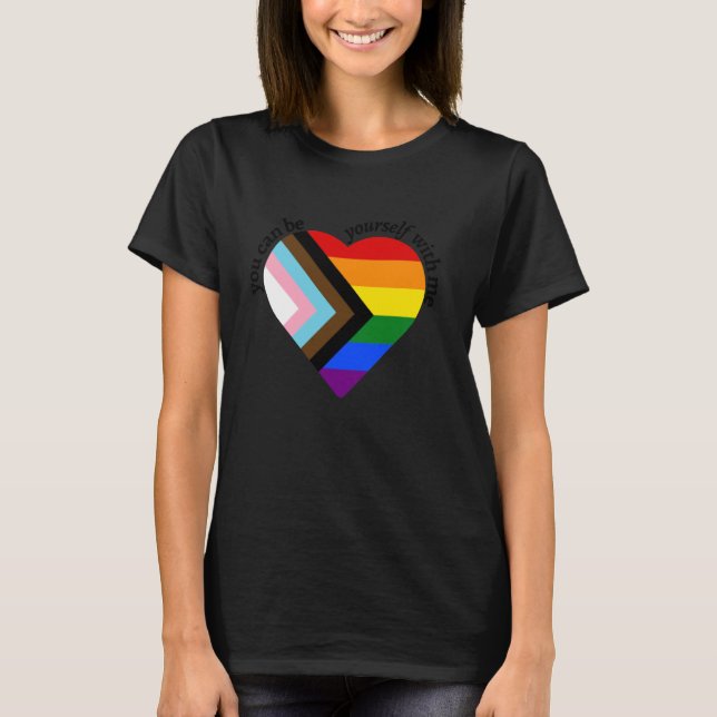 T-shirt Vous pouvez être vous-même avec moi LGBTQ rainbow  (Devant)