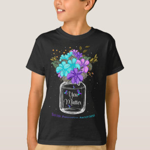 T-shirt Vous Prévention du Suicide Fleur Ruban Violet Sout