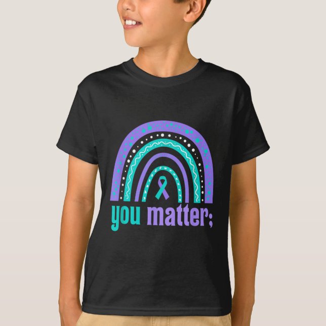 T-shirt Vous Prévention du Suicide Sensibilisation Turquoi (Devant)