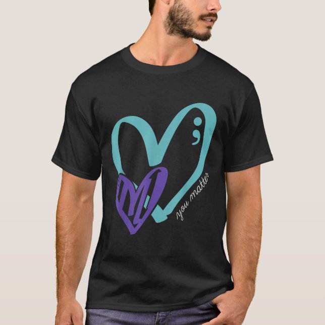 T-shirt Vous Prévention du suicide Sensibilisation Turquoi (Devant)