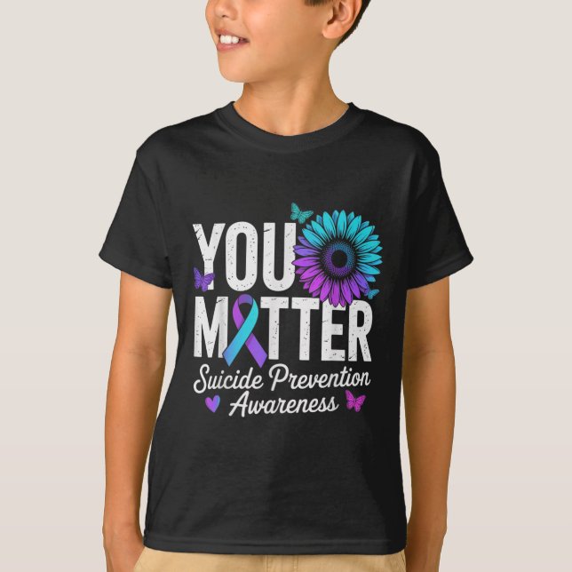 T-shirt Vous Prévention du Suicide Teal & Purple (Devant)