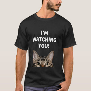 T-shirt Vous regarde ! Blague de chat mignon design de fêt