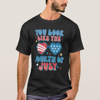 T-shirt Vous ressemblez au quatre juillet américain heureu