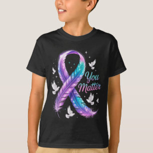 T-shirt Vous Ruban Papillon Sensibilisation au Suicide Fem