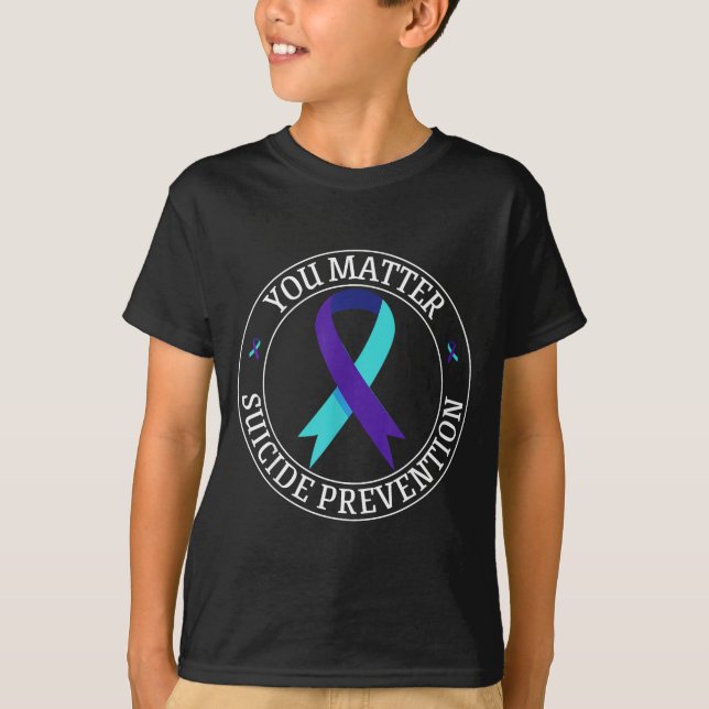 T-shirt Vous Ruban Sarcelle &amp; Violet Prévention du Sui (Devant)