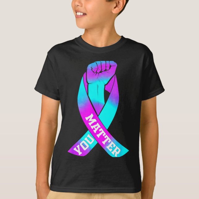 T-shirt Vous Ruban - Sensibilisation au suicide  (Devant)