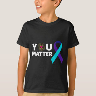 T-shirt Vous Ruban Violet Sarcelle de sensibilisation à la