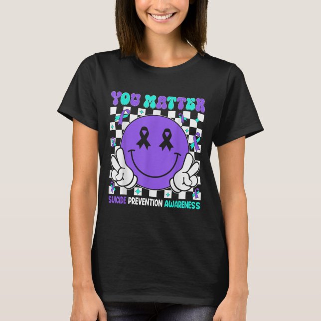 T-shirt Vous Ruban Violet Sarcelle de Sensibilisation à la (Devant)