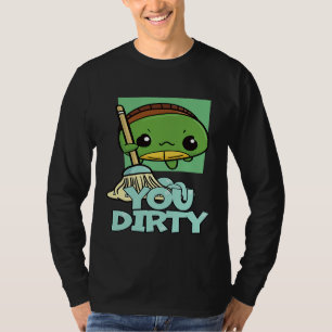 T-shirt Vous sale petite tortue mignonne qui nettoie le so