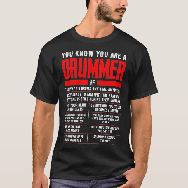 T-shirt Vous Savez Que Vous Êtes Un Batteur Si Drumsticks  (Devant)
