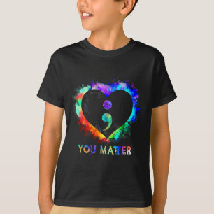 T-shirt Vous Semicolon de sensibilisation à la prévention 