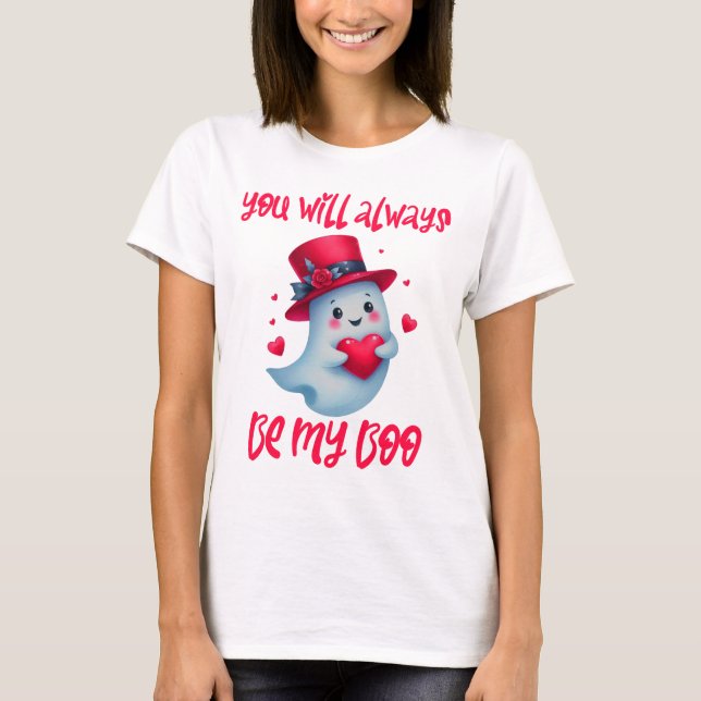 T-shirt Vous Serez Toujours Mon Boo Cute Valentines Ghost (Devant)