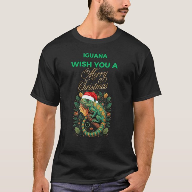 T-SHIRT VOUS SOUHAITEZ UNE IGUANA JEUNE NOËL (Devant)