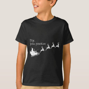 T-shirt Vous volez imbéciles Santa traîneau rennes Noël