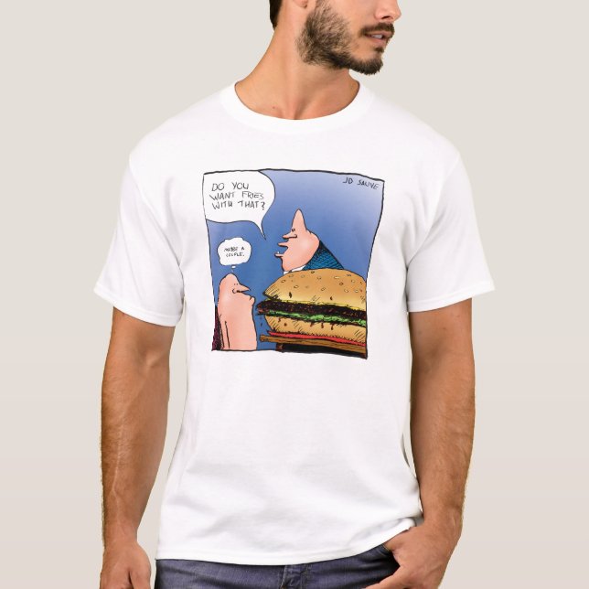 T-shirt Vous voulez des frites avec ça? Maillot de dessin  (Devant)
