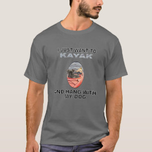 T-shirt Vous Voulez Kayak Hang W Dog Affenpinscher
