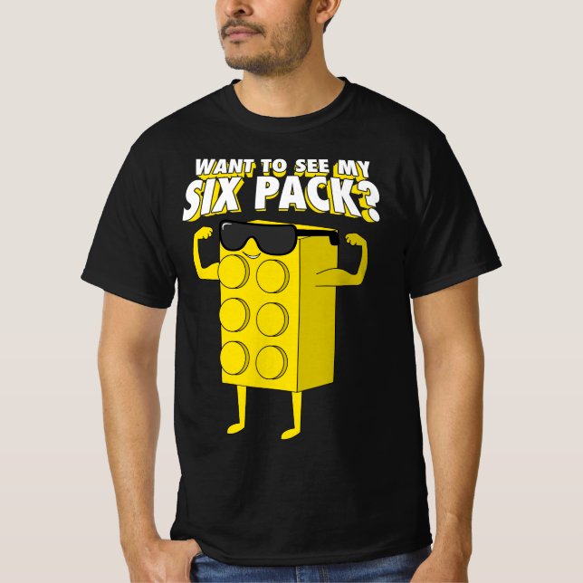 T-shirt Vous Voulez Voir Mes Six Pack Bricks Lover Master  (Devant)