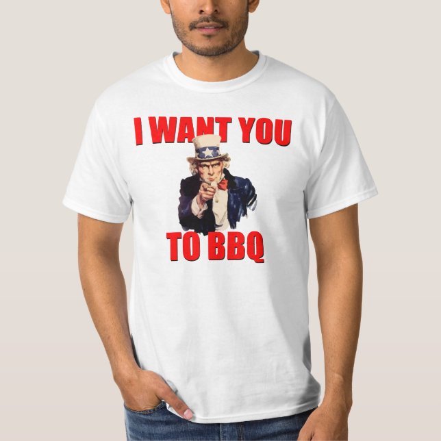 T-shirt VOUS Want's d'Oncle Sam au BBQ (Devant)