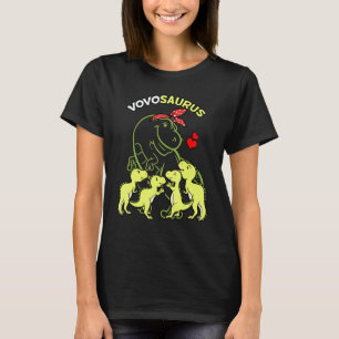 T-shirt Vovosaurus Vovo 4 Enfants Dinosaur Fête des mères